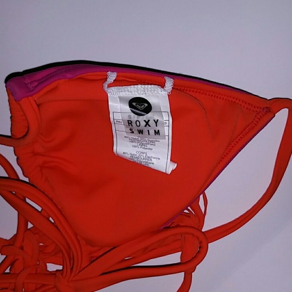 CUTE REVERSIBLE STRING BIKINI TOP TASSELS ROXY EUC - Picture 5 of 5